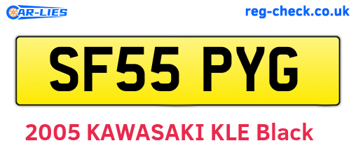 SF55PYG are the vehicle registration plates.