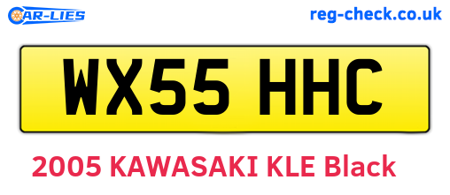 WX55HHC are the vehicle registration plates.