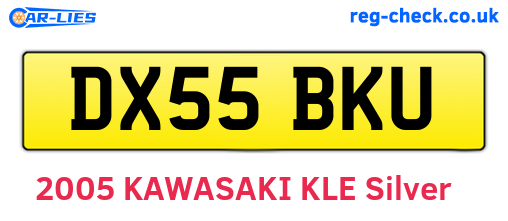 DX55BKU are the vehicle registration plates.