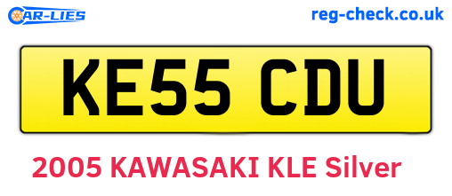 KE55CDU are the vehicle registration plates.