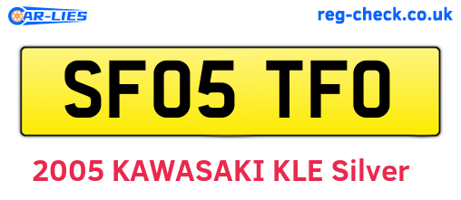 SF05TFO are the vehicle registration plates.