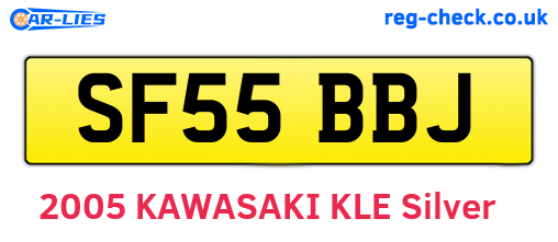 SF55BBJ are the vehicle registration plates.
