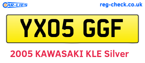 YX05GGF are the vehicle registration plates.