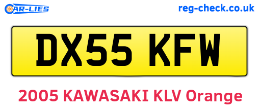 DX55KFW are the vehicle registration plates.