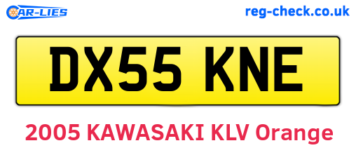 DX55KNE are the vehicle registration plates.