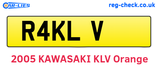 R4KLV are the vehicle registration plates.