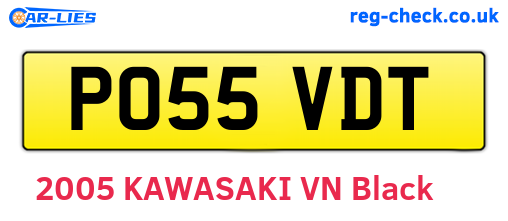 PO55VDT are the vehicle registration plates.