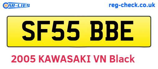 SF55BBE are the vehicle registration plates.