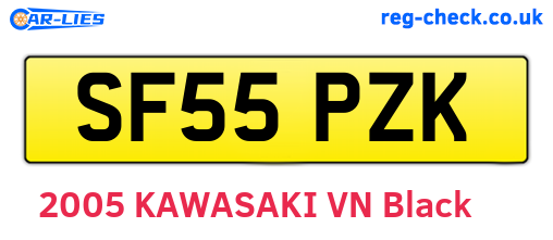 SF55PZK are the vehicle registration plates.
