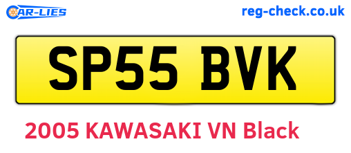 SP55BVK are the vehicle registration plates.