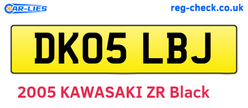 DK05LBJ are the vehicle registration plates.