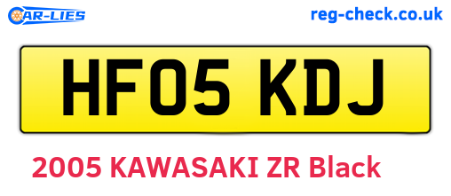 HF05KDJ are the vehicle registration plates.
