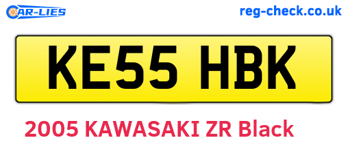KE55HBK are the vehicle registration plates.