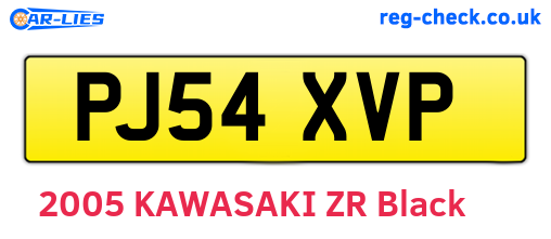 PJ54XVP are the vehicle registration plates.