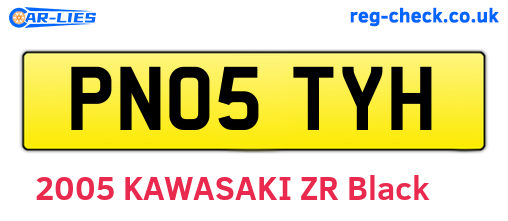 PN05TYH are the vehicle registration plates.