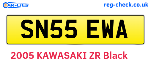 SN55EWA are the vehicle registration plates.