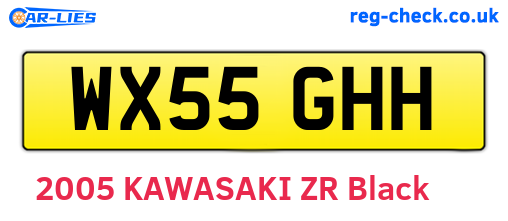 WX55GHH are the vehicle registration plates.