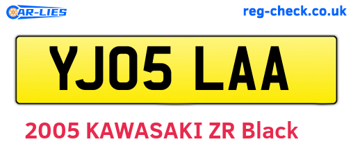 YJ05LAA are the vehicle registration plates.