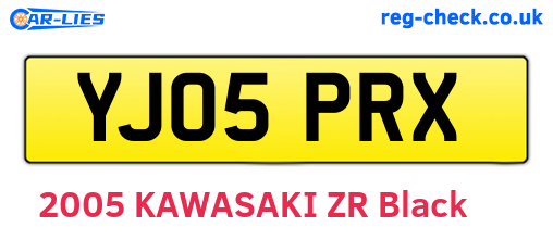 YJ05PRX are the vehicle registration plates.