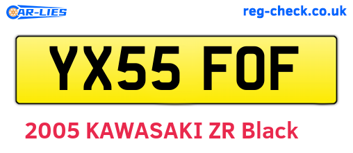 YX55FOF are the vehicle registration plates.
