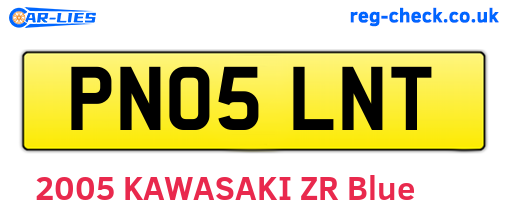 PN05LNT are the vehicle registration plates.