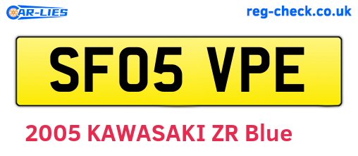 SF05VPE are the vehicle registration plates.