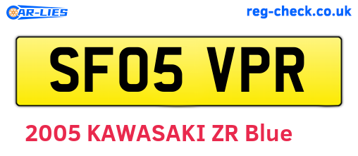 SF05VPR are the vehicle registration plates.