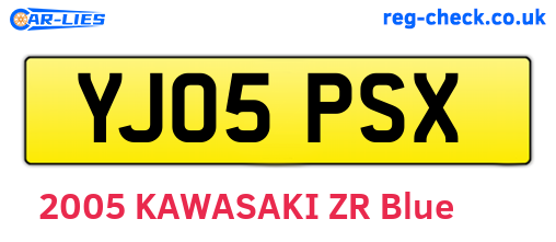 YJ05PSX are the vehicle registration plates.