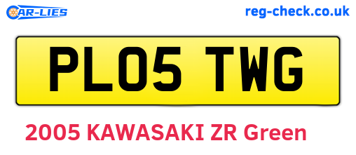 PL05TWG are the vehicle registration plates.