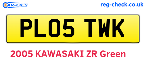 PL05TWK are the vehicle registration plates.