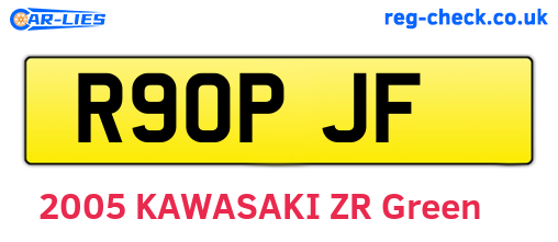 R90PJF are the vehicle registration plates.