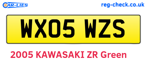 WX05WZS are the vehicle registration plates.