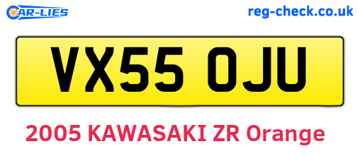 VX55OJU are the vehicle registration plates.