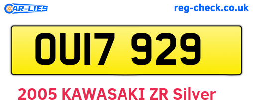 OUI7929 are the vehicle registration plates.