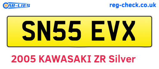 SN55EVX are the vehicle registration plates.