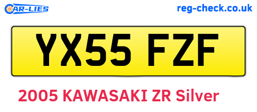 YX55FZF are the vehicle registration plates.