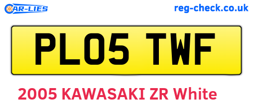 PL05TWF are the vehicle registration plates.