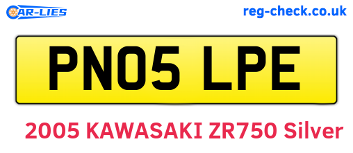PN05LPE are the vehicle registration plates.