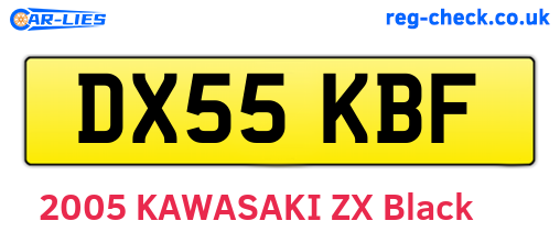 DX55KBF are the vehicle registration plates.