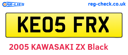 KE05FRX are the vehicle registration plates.