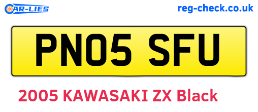 PN05SFU are the vehicle registration plates.