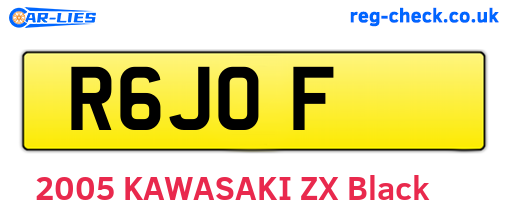 R6JOF are the vehicle registration plates.