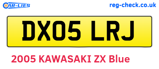 DX05LRJ are the vehicle registration plates.