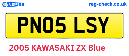 PN05LSY are the vehicle registration plates.