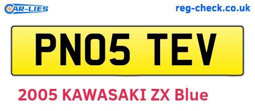 PN05TEV are the vehicle registration plates.