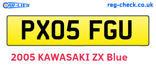 PX05FGU are the vehicle registration plates.