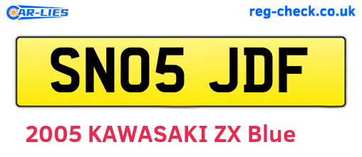 SN05JDF are the vehicle registration plates.