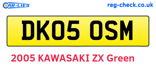 DK05OSM are the vehicle registration plates.