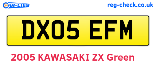 DX05EFM are the vehicle registration plates.