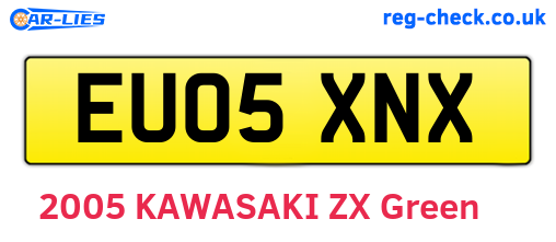 EU05XNX are the vehicle registration plates.